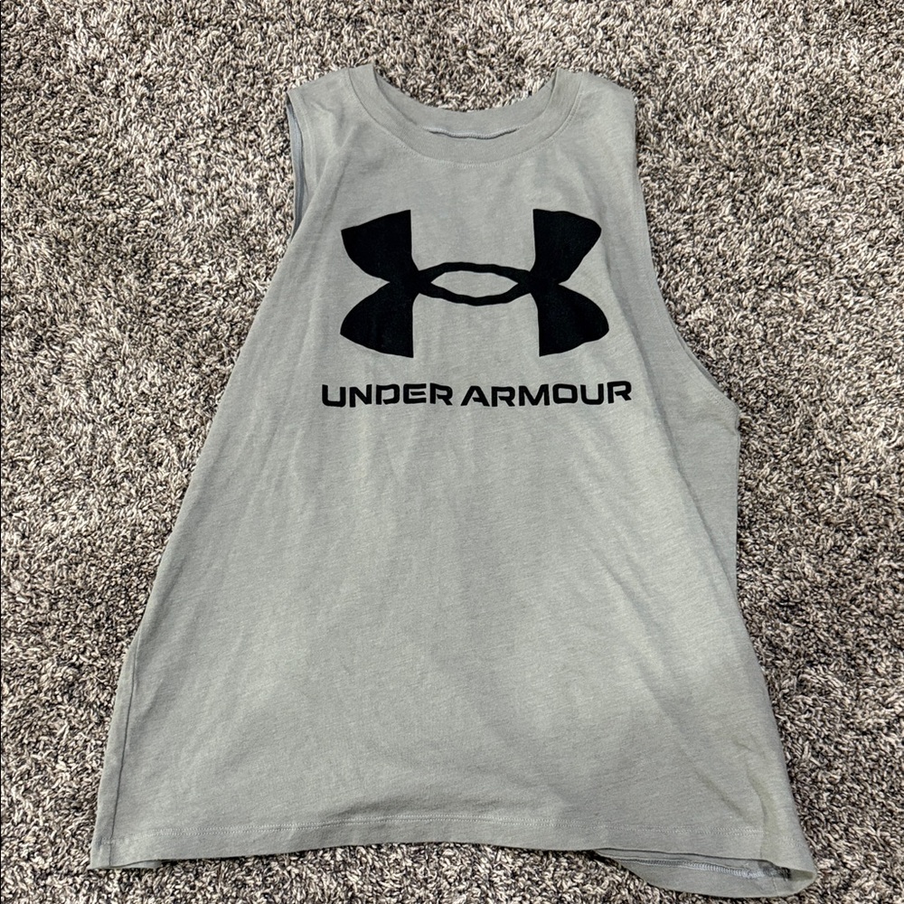 Under Armour Black Logo Gray Tank